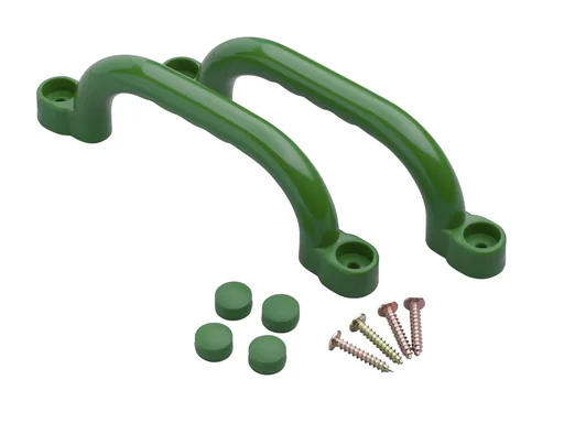 "Plastic handles 2 pieces in green, 247 mm, including mounting material for play equipment image"