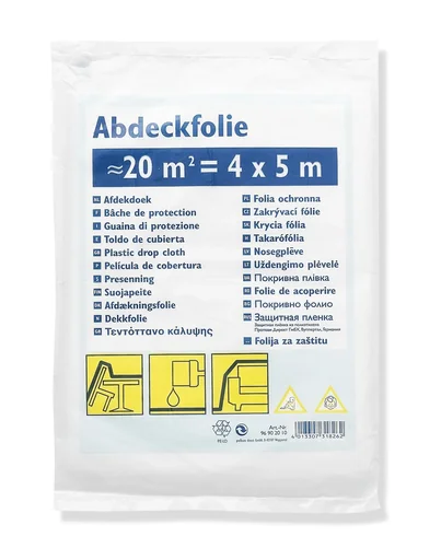 "Standard tarpaulin, covering film, folded, 4m x 5m, 20m² image"