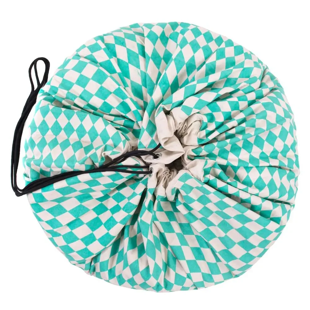 "play & go speeltas print ruitjes groen image"