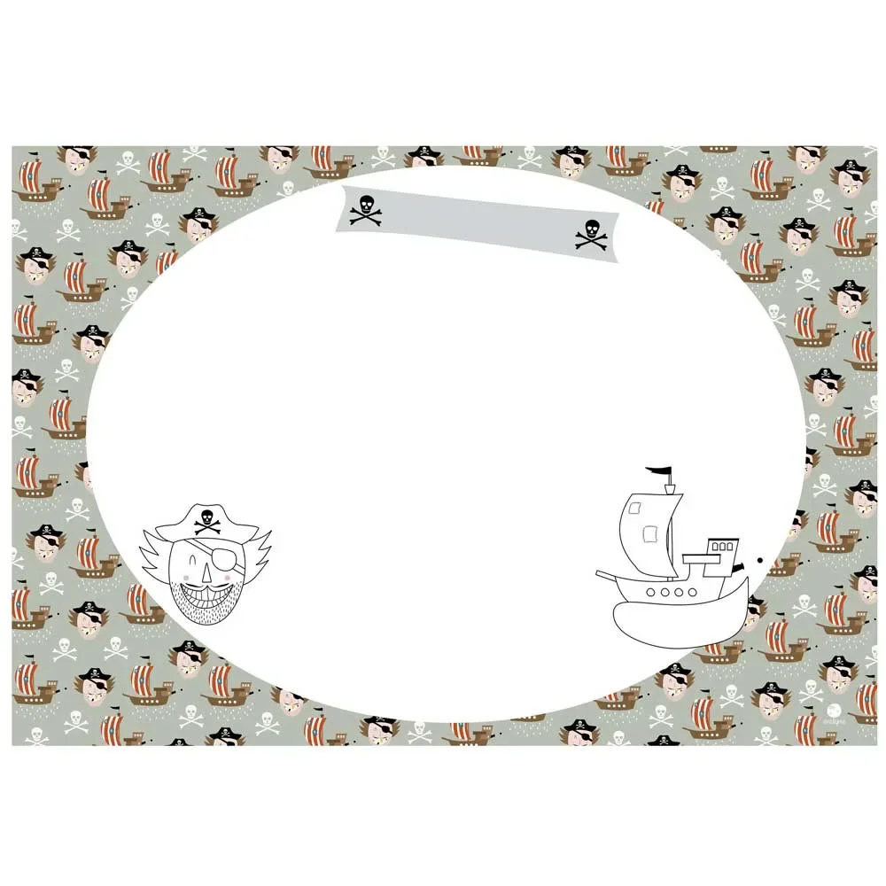 "Ava & Yves placemat / bureaulegger piraat image"