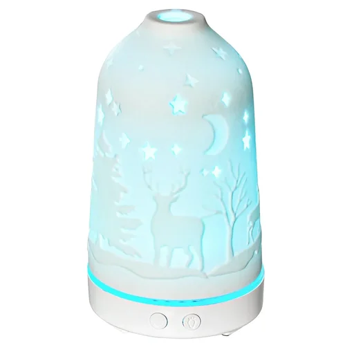 "Aroma Diffuser Humidifier for Essential Oils 7 Colors LED 2 Spray Modes Automatic Shut-off Ceramic Dec image"