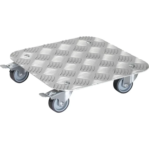 "Multi Roller MR 7003, 29 x 29 x 7.5 cm, soft wheels Ø 50 mm, plain bearings, 2 brakes, aluminum checker plate, load capacity 150 kg image"
