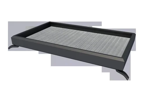 "Rectangular canopy type NM 150, 150 x 90 x 14 cm, frame anthracite, cover white image"