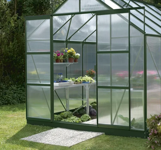 "Door extension without glass for greenhouse Merkur, color emerald image"