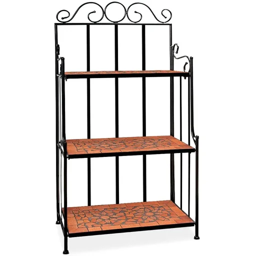 "Standtafel Mosaik - 58 x 30 x 115 cm Terracotta schwarz image"