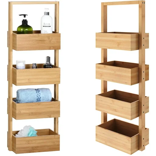 "Bamboo bathroom cabinet 88x16x28cm image"
