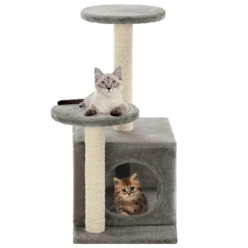 "Sisal scratching post for cats 60 cm grey image"