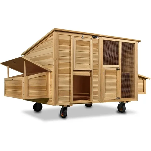 "XL chicken coop on wheels 220x118x125cm image"