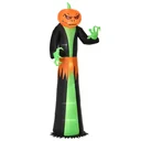 Inflatable Pumpkin Halloween Decoration Self-Inflating Ghost with LED Polyester Green+Black 100 x 96 x 270 cm