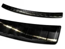 Stainless steel loading sill protector, Audi A6 - C8 Avant, 2018> - graphite/black line. OEM quality, brushed.
