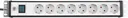 Premium-Line 8-way power strip, 19" format ideal for server cabinets, black/grey