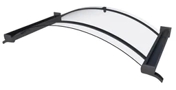 Bogenvordach Typ BV/B 160, 160 x 90 x 25 cm, Anthrazit, 4 mm klar