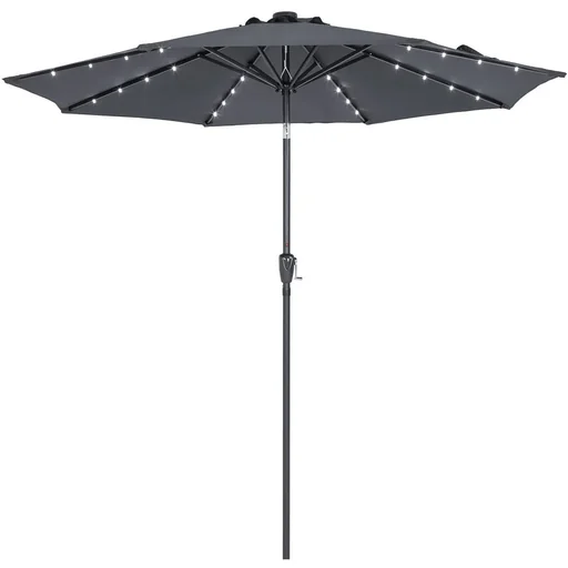 "Maïmi parasol with LED lighting, pivoting, anthracite - Ø 2.7m image"