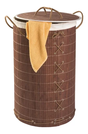 "Laundry basket BAMBOO, dark brown/ Laundry basket 55 l image"