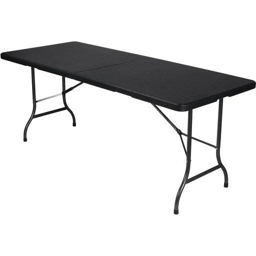 "Folding table - in rattan look - 180 x 75 x 74 cm image"