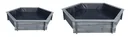 Hexagonal raised pond 100 cm solar, grey