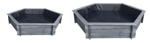 "Hexagonal raised pond 100 cm solar, grey image"