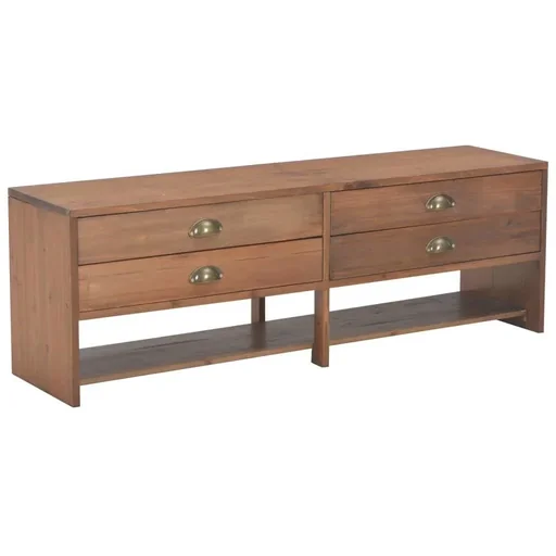 "TV cabinet 4 drawers 120x30x40 cm solid pine image"