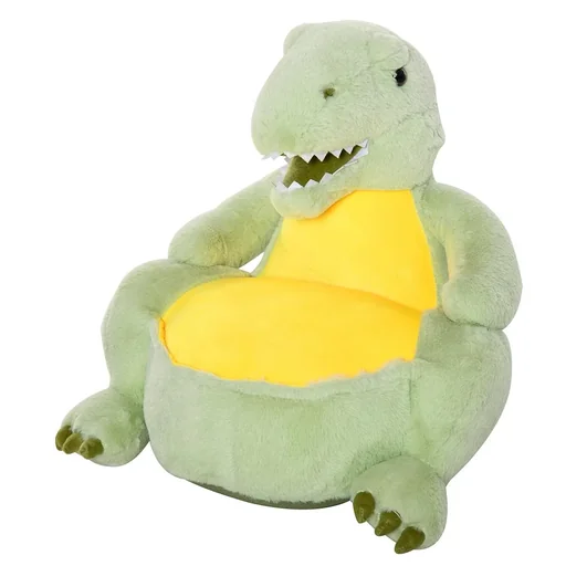 "Plush children's armchair, plush toy, children's chair, sofa, dinosaur for playroom, children's room for 18-36 months, green 60 x 55 image"