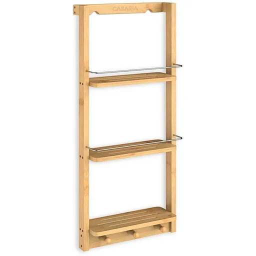 "Bamboo shower shelf - bathroom cabinet - shelf - 70x28.5x10cm image"