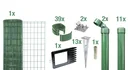 Fix-Clip Pro as a complete fence set, with ground socket, green, height 153 cm, length 25 m