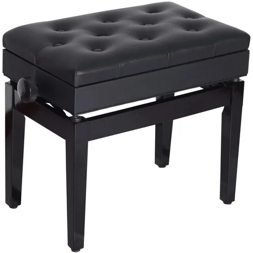 "Piano stool vanity stool with storage space height adjustable image"