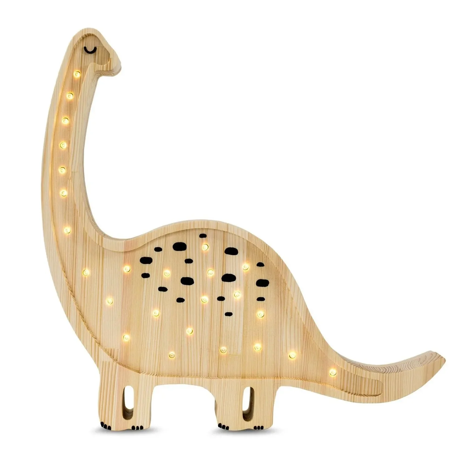 "Little Lights kindernachtlampje, dinosaurus - 100% natuurlijk dennenhout image"