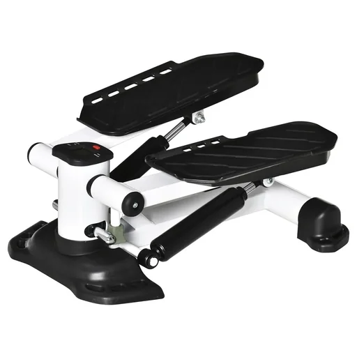 "Mini Stepper Mini Bike Fitness Exercise Bike LCD Screen with Two Large Pedals Metal ABS White+Black 48 x 34 x 21 image"