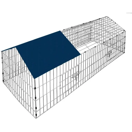 "Rabbit hutch | Free-range hutch | Includes parasol | 180 x 75 x 75 cm image"