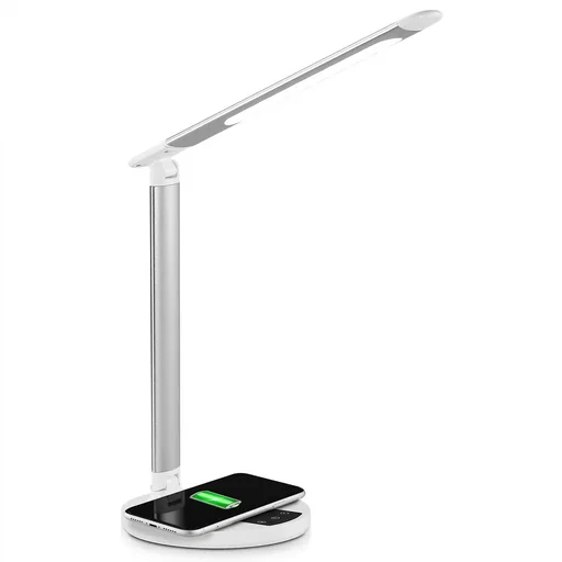 "LED table lamp - dimmable - white/silver - 36 x 5 cm image"