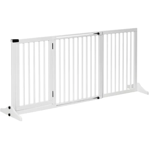 "Door safety gate dog barrier gate protective gate dog gate configuration gate pinewood white 113-166x36x71 cm image"