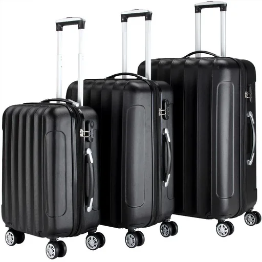 "Business ABS suitcase set, black, 3-piece, 42L + 66L + 98L image"