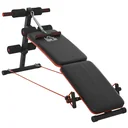 Sit-up bench abdominal trainer with training ropes training bench multifunctional adjustable and foldable 110 kg load capacity steel