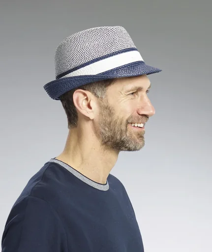 "Hat "Trilby" color navy/white, size 58 image"
