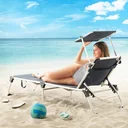 Bari deck chair grey 210x60x81cm