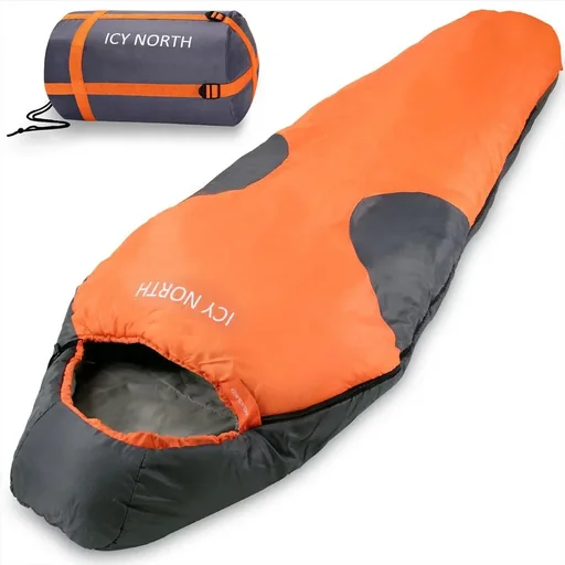 "Icy North Bergsteiger sleeping bag orange+anthracite image"