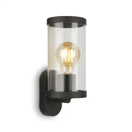 "Outdoor light, 1-flame, metal-plastic / black, IP44, E27 socket image"