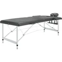 Massage table 2 zones 186x68 cm aluminum frame anthracite