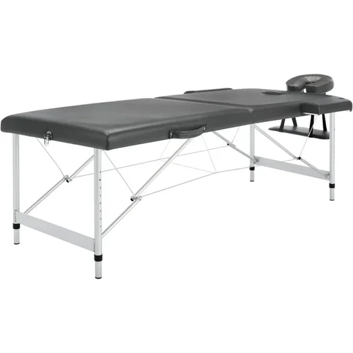 "Massage table 2 zones 186x68 cm aluminum frame anthracite image"