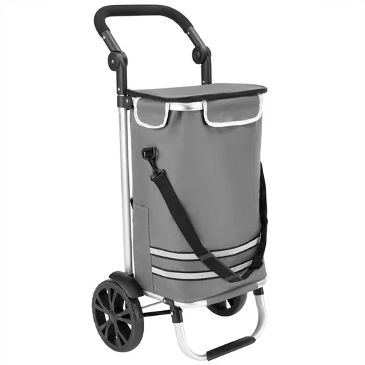 "Shopping cart gray aluminum 35L 31x24x54cm image"
