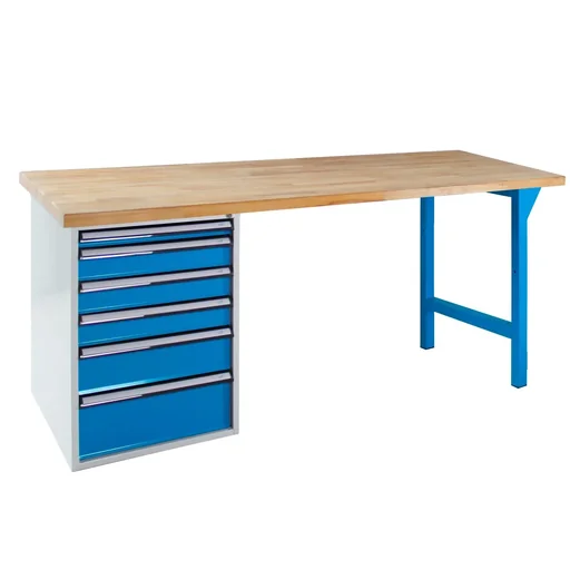 "Workbench 1500 with drawer box, 6 drawers image"