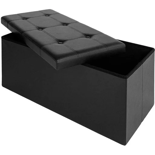 "Folding bench / stool MDF - 80x40x40 cm black image"