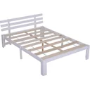 Bed wooden bed bed frame double bed solid pine including slatted frame easy assembly with storage space white 218 x 143 x 82 cm