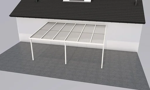 "Patio roof Premium, white, 6110 x 4060 mm - 10 mm laminated safety glass (VSG) image"