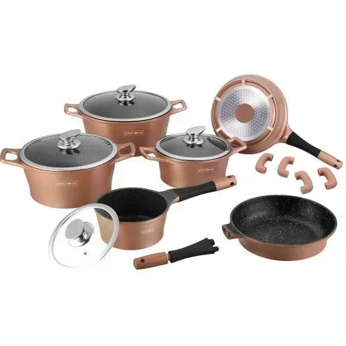 "Marbled Cookware Set - 14 Pieces - Copper image"