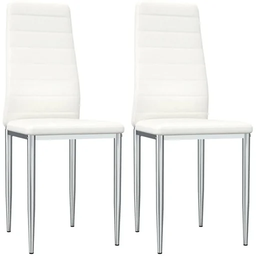 "Dining room chairs 2-seater faux leather white image"