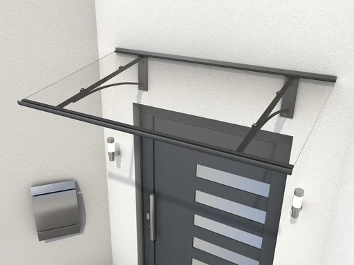 "Pent canopy type PT Straight, anthracite, 160 x 90 x 27 cm, 4 mm clear image"
