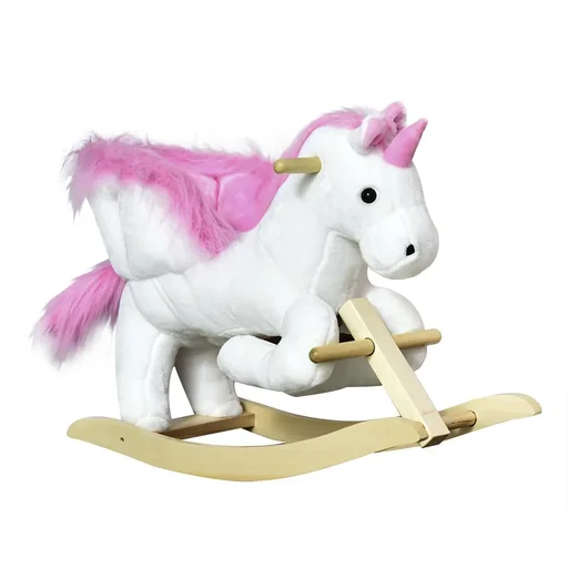 "Rocking animal rocking horse children's swing magical unicorn design with music for children for 18-36 months baby plush image"
