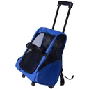 2-in-1 dog trolley carrier bag backpack blue