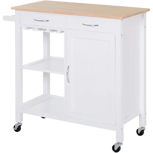 "Kitchen trolley with many storage options white/natural image"